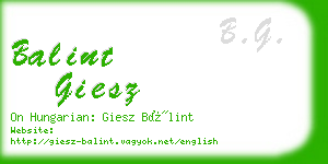 balint giesz business card